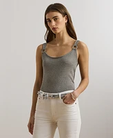 Lauren Ralph Women's Ring-Trim Metallic Sweater Tank Top