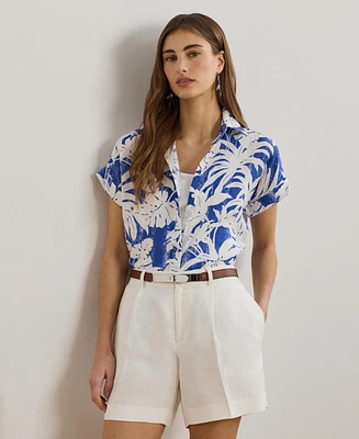 Lauren Ralph Women's Relaxed-Fit Print Short-Sleeve Shirt