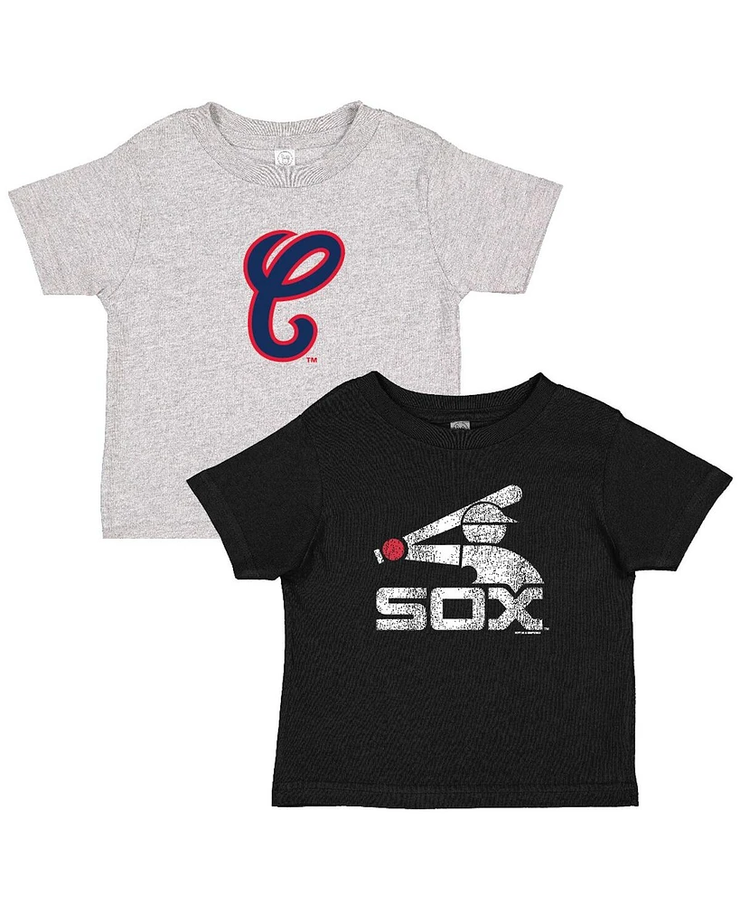 Soft as a Grape Toddler 2-Pack Black/Heather Gray Chicago White Sox Cooperstown Collection T-Shirt Set