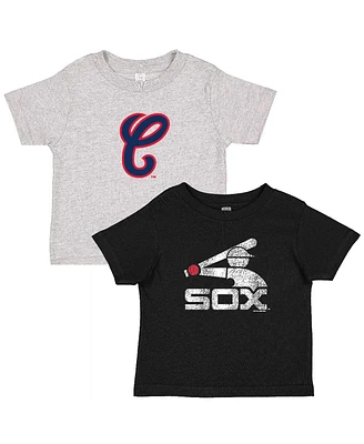 Soft as a Grape Toddler 2-Pack Black/Heather Gray Chicago White Sox Cooperstown Collection T-Shirt Set