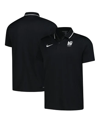 Nike Men's Black LA28 Summer Olympics Retro Coach Performance Polo Shirt