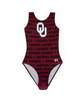 Gk Elite Big Boys and Girls Crimson Oklahoma Sooners Spirit Leotard
