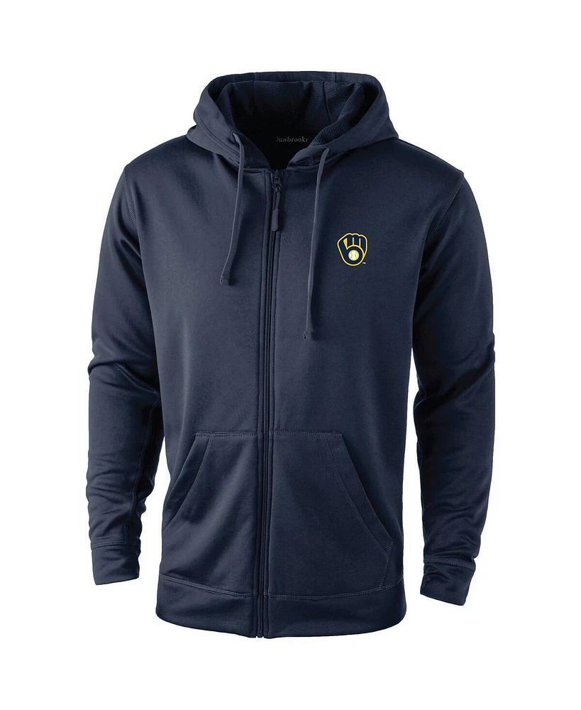 Dunbrooke Men's Navy Milwaukee Brewers Trophy Full-Zip Hoodie