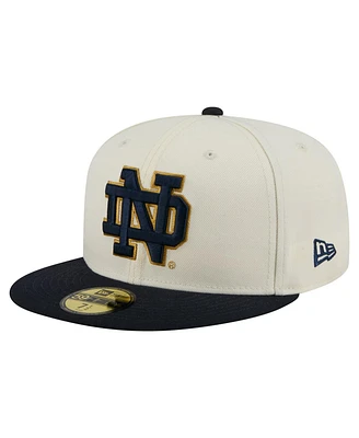 New Era Men's Cream Notre Dame Fighting Irish Chrome 59FIFTY Fitted Hat