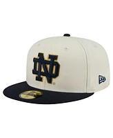 New Era Men's Cream Notre Dame Fighting Irish Chrome 59FIFTY Fitted Hat