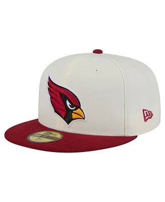 New Era Men's White/Cardinal Arizona Cardinals Main 59FIFTY Fitted Hat