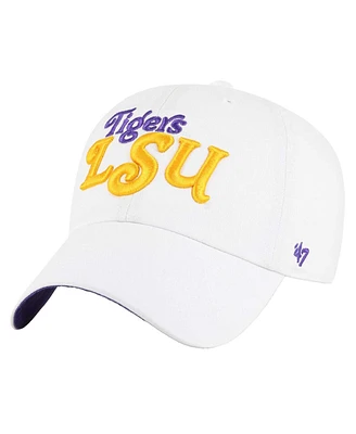 '47 Brand Women's White Lsu Tigers Pensacola Clean Up Adjustable Hat