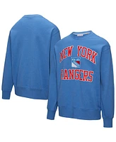 Mitchell & Ness Men's Blue New York Rangers Playoff Win Fleece Pullover Sweatshirt