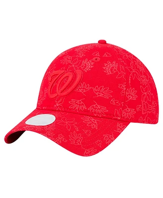New Era Women's Red Washington Nationals Tonal Floral 9TWENTY Adjustable Hat