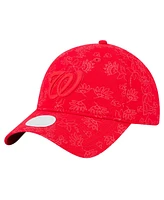 New Era Women's Red Washington Nationals Tonal Floral 9TWENTY Adjustable Hat