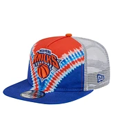 New Era Men's Blue/Orange New York Knicks Throwback Dye Golfer Snapback Hat