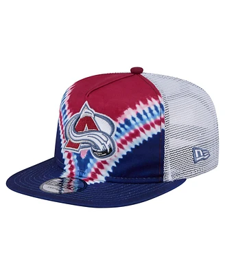 New Era Men's Navy/Burgundy Colorado Avalanche Throwback V-Dye Adjustable Golfer Hat