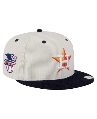 New Era Men's Cream/Navy Houston Astros Two-Tone Corduroy 59FIFTY Fitted Hat