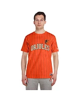 New Era Men's Orange Baltimore Orioles Throwback Pinstripe T-Shirt