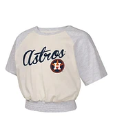Outerstuff Big Girls Cream Houston Astros Curve Ball Fashion Raglan T-Shirt