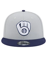 New Era Men's Gray/Navy Milwaukee Brewers 2-Tone Color Pack 9FIFTY Snapback Hat
