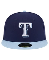 New Era Men's Navy/Light Blue Texas Rangers Color Pack 2-Tone 59FIFTY Fitted Hat