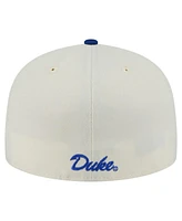New Era Men's Cream Duke Blue Devils Chrome 59FIFTY Fitted Hat