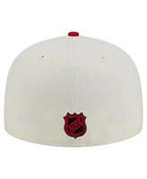 New Era Men's White Carolina Hurricanes Chrome Two-Toned 59FIFTY Fitted Hat