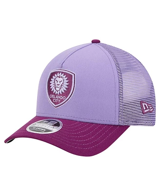 New Era Men's Purple Orlando City Sc Color Pack 9FORTY A-Frame Adjustable Trucker Hat
