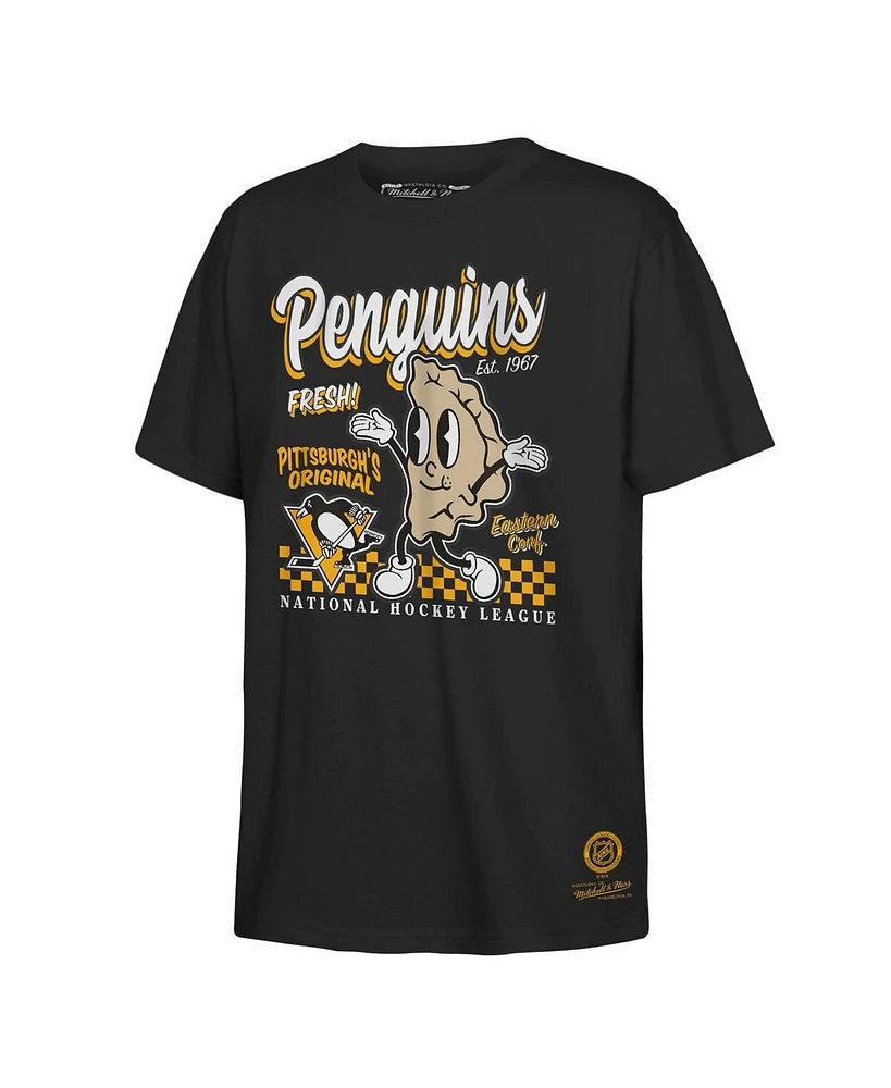Mitchell & Ness Big Boys and Girls Black Pittsburgh Penguins Concession Stand T-Shirt
