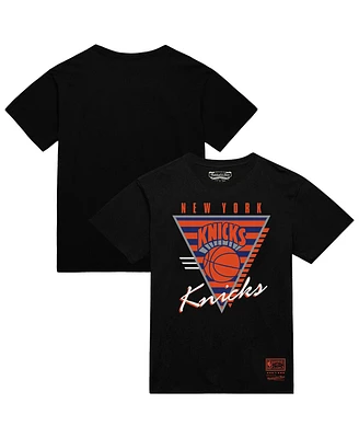 Mitchell & Ness Men's Black New York Knicks Worldwide Collection Tri-Logo T-Shirt