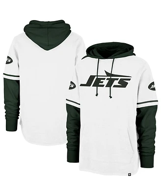 '47 Brand Men's White New York Jets Trifecta Shortstop Pullover Hoodie
