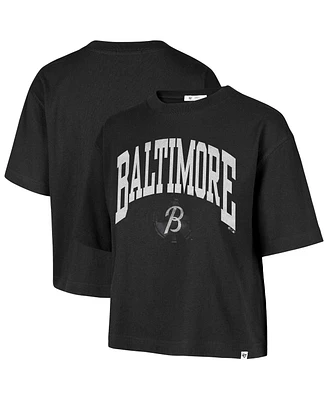 '47 Brand Women's Black Baltimore Orioles City Connect Shale Drop Shoulder Cropped T-Shirt