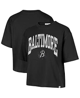 '47 Brand Women's Black Baltimore Orioles City Connect Shale Drop Shoulder Cropped T-Shirt