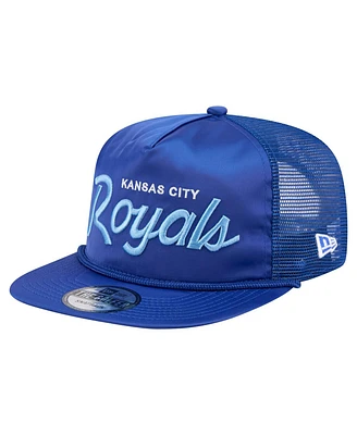 New Era Men's Royal Kansas City Royals Retro Satin Script Golfer Adjustable Hat