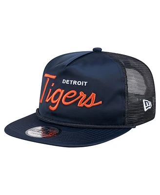 New Era Men's Navy Detroit Tigers Retro Satin Script Golfer Adjustable Hat