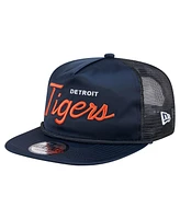 New Era Men's Navy Detroit Tigers Retro Satin Script Golfer Adjustable Hat