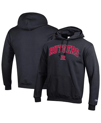 Champion Men's Black Rutgers Scarlet Knights Arch Over Logo Pullover Hoodie