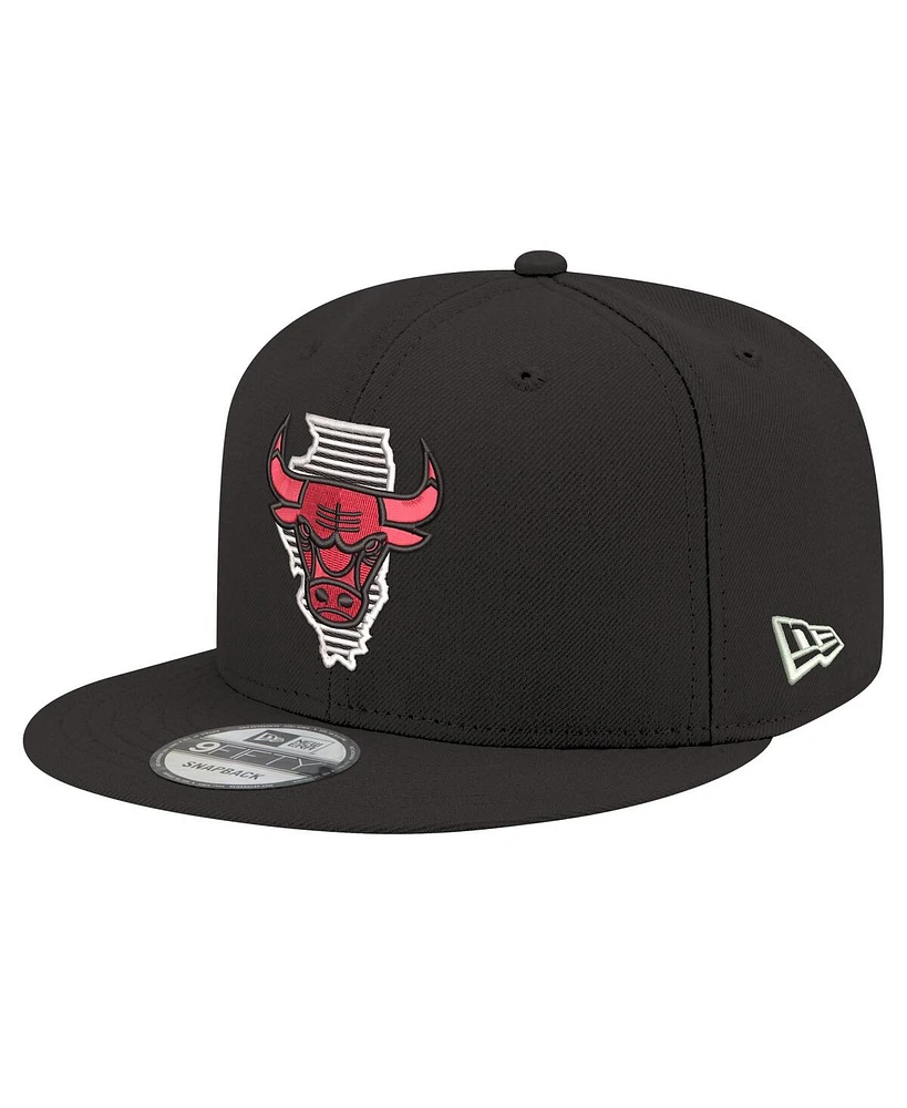 New Era Men's Black Chicago Bulls State Pride 9FIFTY Snapback Hat