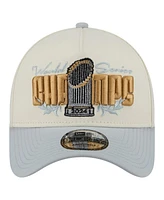 New Era Men's Cream Los Angeles Dodgers 2024 World Series Champions Parade Takedown A-Frame 9FORTY Adjustable Hat