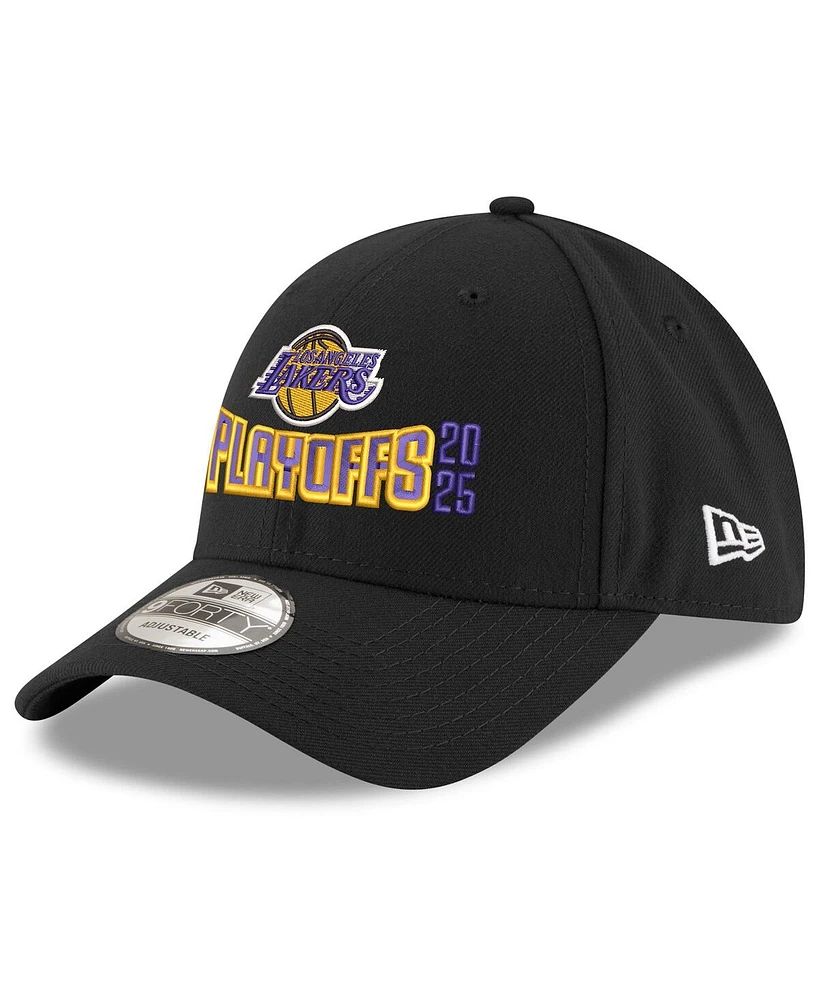 New Era Men's Black Los Angeles Lakers 2025 Nba Playoffs 9FORTY Adjustable Hat
