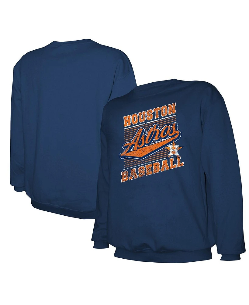Stitches Men's Navy Houston Astros Lightweight Crew Sweatshirt