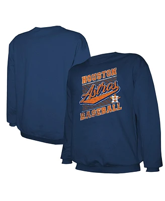 Stitches Men's Navy Houston Astros Lightweight Crew Sweatshirt