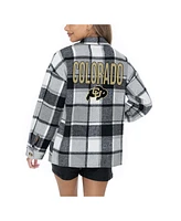 Gameday Couture Women's Grey Colorado Buffaloes Long Sleeve Brushed Plaid Button-Up Overshirt Jacket