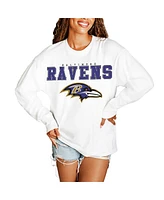 Gameday Couture Women's White Baltimore Ravens Big Goals Oversized Long Sleeve T-Shirt