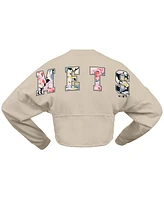 Fanatics Women's Cream New York Mets Floral Preppy Cropped Long Sleeve T-Shirt