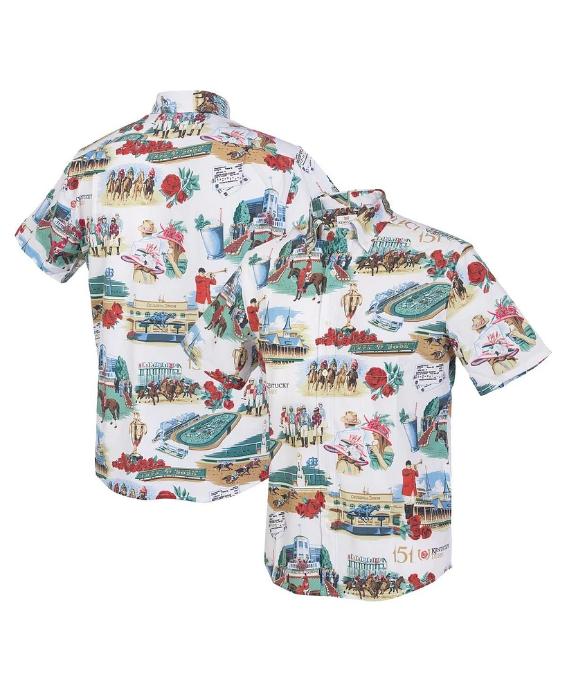 Reyn Spooner Men's White 151st Kentucky Derby Button-Up Shirt