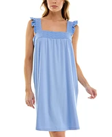 Roudelain Women's Eyelet-Knit Ruffled-Edge Sleep Dress