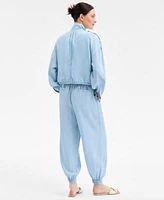 On 34th Womens Chambray Cropped Utility Jacket Cotton Tank Top Chambray Balloon Pants Exclusively At Macys