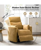 Monica Swivel Rocker Power Recliner with Movable Pillows and Usb Port