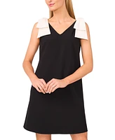 CeCe Women's V-Neck Contrast-Bow Sleeveless Dress