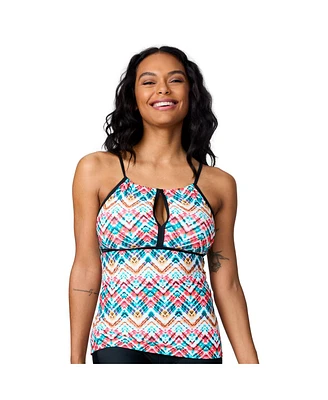 Free Country Women's 2-in-1 Keyhole Tankini Top