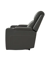 Damaso 35.5" Wide Genuine Leather Dual Motor Power Storage Lighting Recliner with Adjustable Headrest and Seat