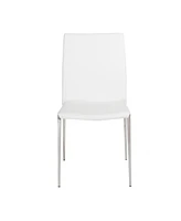 Set of 2 Faux Leather Steel Stacking Chairs for Dining Room or Office Seating
