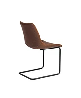 Set of 2 Faux Leather Cantilever Chairs for Dining Room or Office Seating